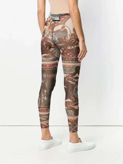 Pre-owned Jean Paul Gaultier Vintage Printed Sheer Fitted Trousers In Multicolour