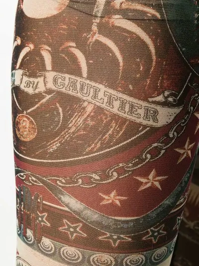 Pre-owned Jean Paul Gaultier Vintage Printed Sheer Fitted Trousers In Multicolour