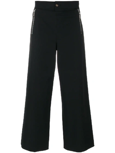 Shop Jean Paul Gaultier Vintage High-rise Cropped Trousers - Black