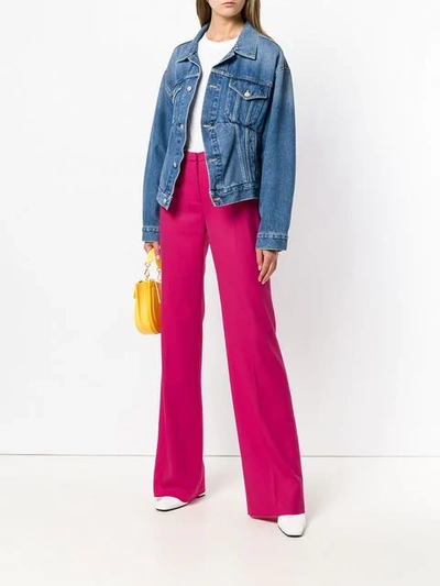 Pre-owned Versace 1990s Bootcut Tailored Trousers In Pink