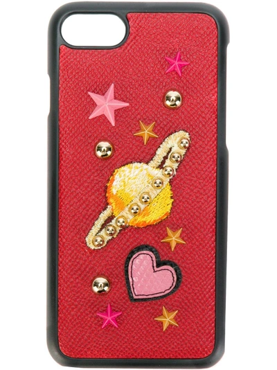 Shop Dolce & Gabbana Planet Iphone 7 Case In Red