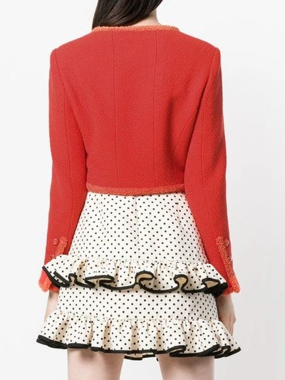 Pre-owned Chanel Vintage Collarless Cropped Jacket - Red