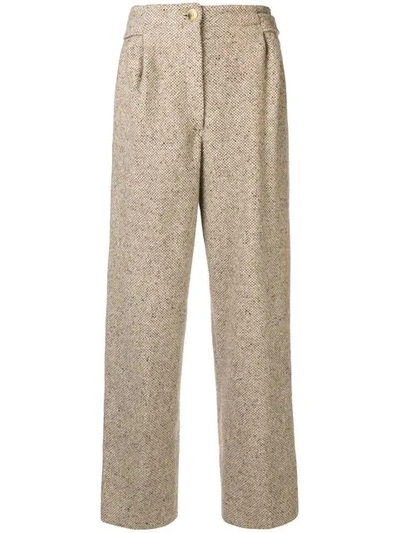 Pre-owned Gianfranco Ferre Vintage High Rise Straight Trousers In Neutrals