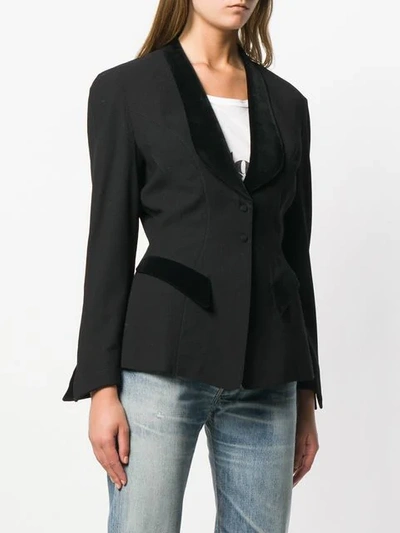 Shop Mugler Thierry  Vintage Structured Blazer Jacket - Black