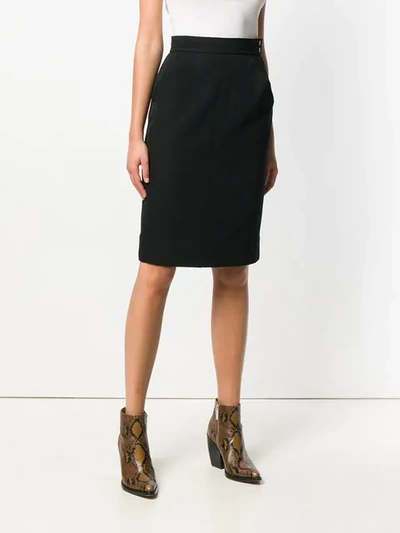Pre-owned Saint Laurent Tailored Straight Skirt In Black
