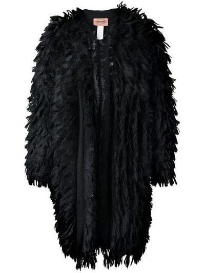 Shop Missoni Fur Midi Coat In Black