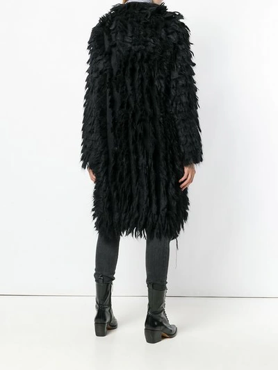 Shop Missoni Fur Midi Coat In Black
