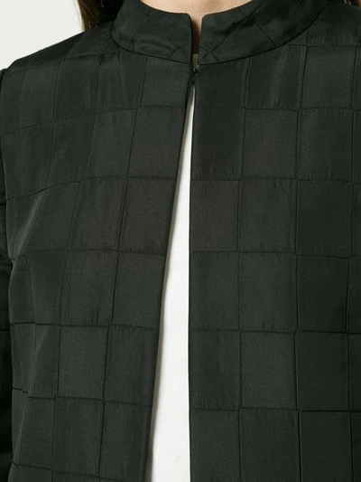 Pre-owned Chanel Checked Midi Coat In Black