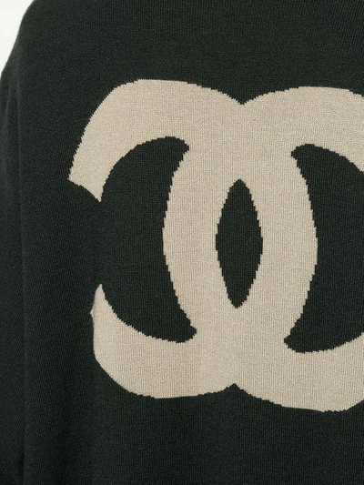 Pre-owned Chanel Vintage  Vintage Cc Logos Long Sleeve Cardigan - Black