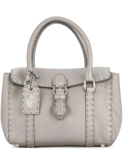 Shop Fendi Vintage Selleria Handbag - Metallic