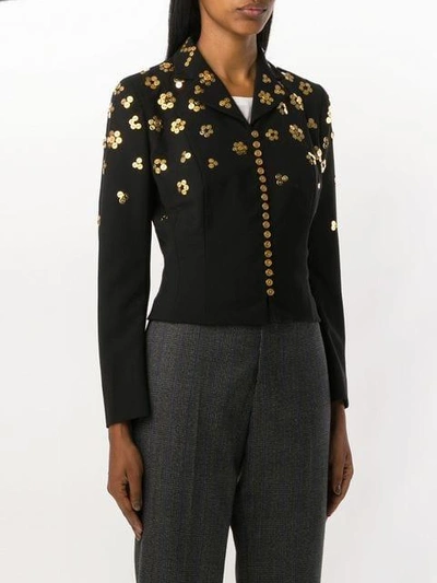 Pre-owned John Galliano Button-embellished Cropped Jacket In Black