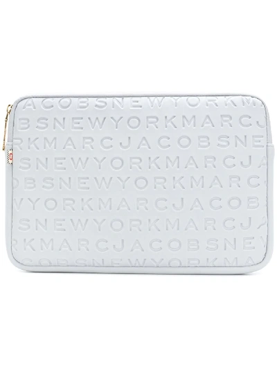 Shop Marc Jacobs Logo Embossed 11" Computer Case - Grey