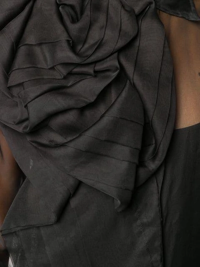 Pre-owned Dior  Draped Design Sheer Blouse In Black