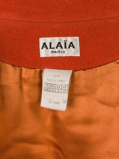 Pre-owned Alaïa 1980s Back Belt Cropped Jacket In Yellow