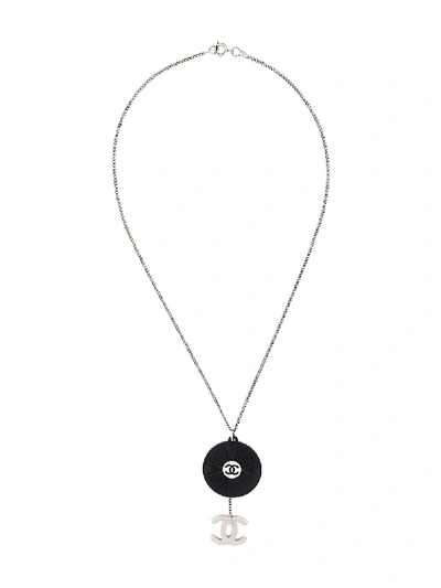 Pre-owned Chanel Vintage Logos Short Necklace - Black