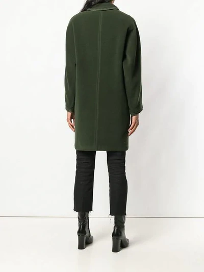 Pre-owned Versace 1980's Straight Midi Coat In Green