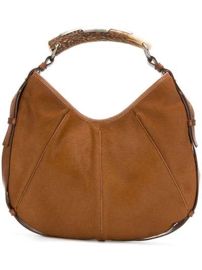 Shop Saint Laurent Yves  Vintage Hobo Shoulder Bag - Brown