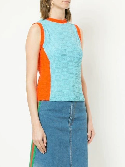 Pre-owned Chanel Sleeveless Top In Blue