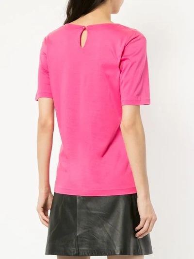 Pre-owned Saint Laurent Studded Logo T-shirt In Pink