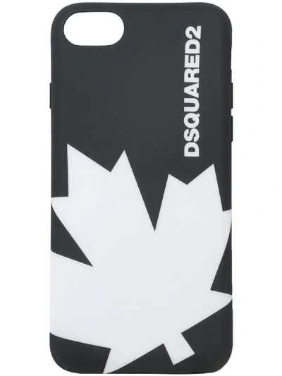Shop Dsquared2 Maple Leaf Iphone 8 Cover - Black