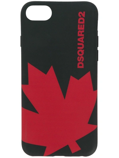 Shop Dsquared2 Maple Leaf Iphone 7 Case - Black