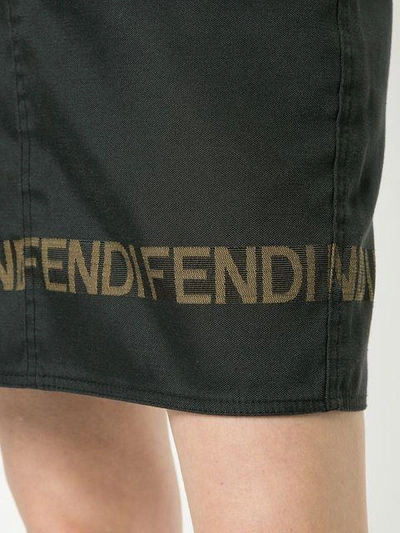 Pre-owned Fendi Logo Short Length Skirt In Black