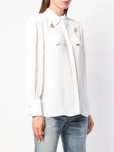 Shop Elisabetta Franchi Loose Fit Blouse In White