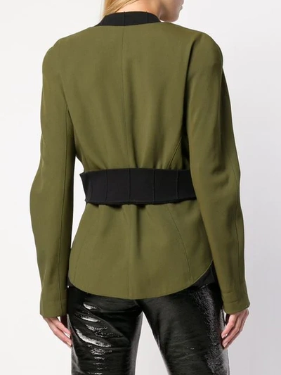 Pre-owned Mugler 1980's Off-centre Fitted Jacket In Green