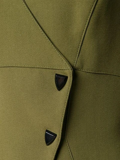 Pre-owned Mugler 1980's Off-centre Fitted Jacket In Green
