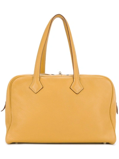 Pre-owned Hermes Hermès Vintage Victoria 35 Tote Bag - Yellow