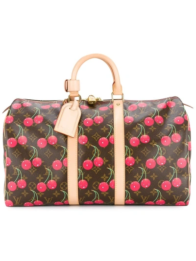 Shop Pre-owned Louis Vuitton Vintage Cherry Keepall 45 Travel Handbag - Brown