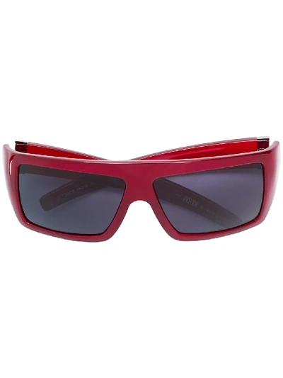 Shop Gianfranco Ferre Vintage Side Logo Sunglasses In Red