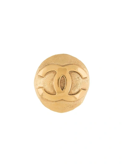 Pre-owned Chanel Vintage Round Cc Brooch - Metallic