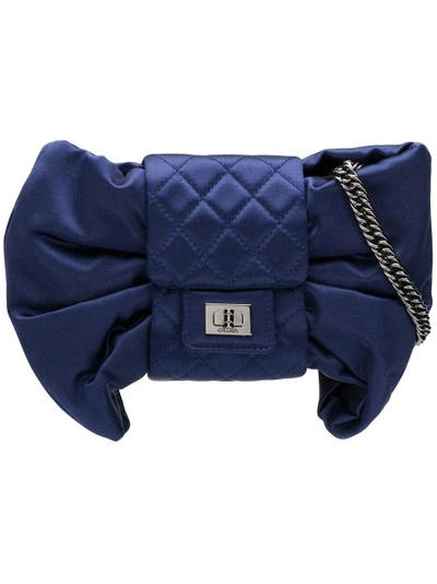 Pre-owned Chanel 2007-2008 Bow Motif Shoulder Bag In Blue