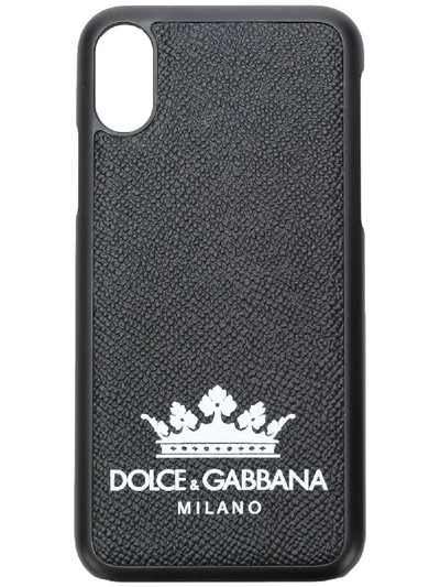 Shop Dolce & Gabbana Crown Logo Iphone X Case In Black