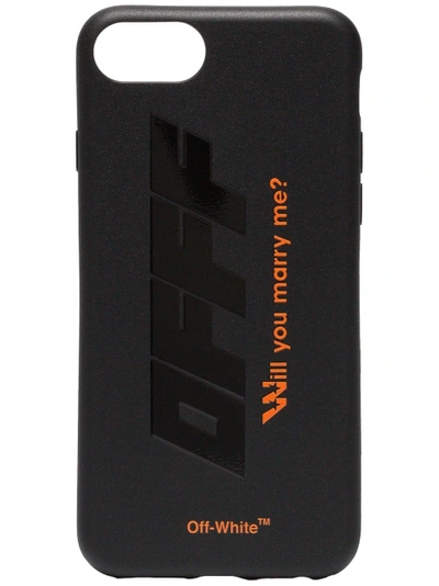 Shop Off-white Black And Orange Quote Print Iphone 8 Pvc Phone Case