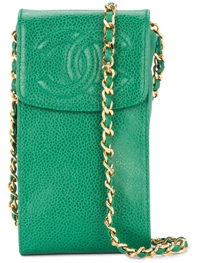 Pre-owned Chanel Vintage Crossbody Phone Case - Green