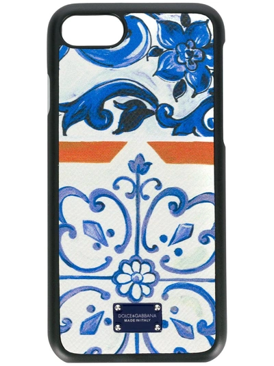 Shop Dolce & Gabbana Majolica Print Iphone 8 Case In Multicolour