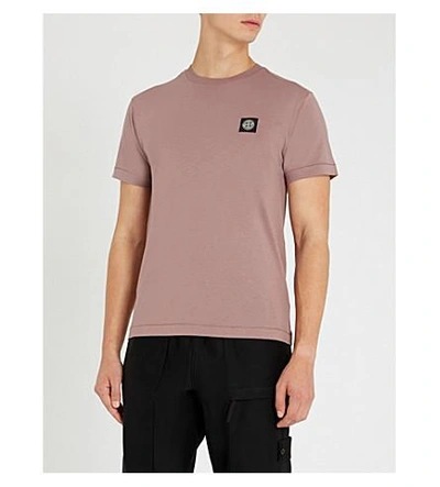Shop Stone Island Logo-print Cotton-jersey T-shirt In Rose Quartz