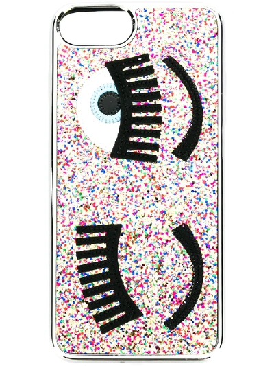 Shop Chiara Ferragni Flirting Glitter Iphone Case In Multicolour