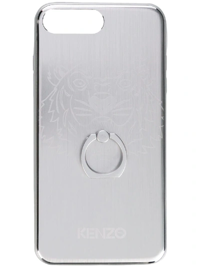 Shop Kenzo Tiger Etched Iphone 8 Plus Case - Grey
