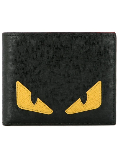 Shop Fendi Vintage  Bag Bugs Monster Bifold Wallet - Black