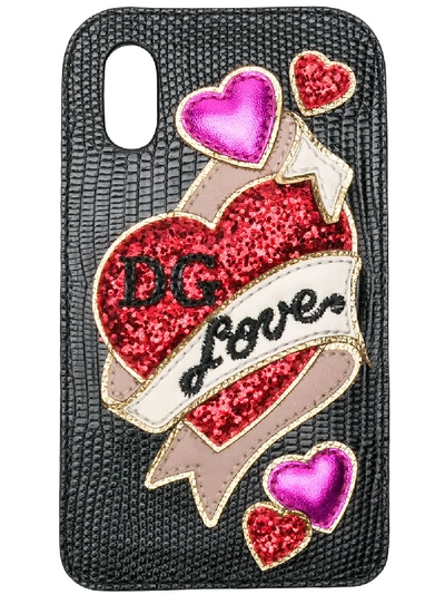 Shop Dolce & Gabbana Dg Love Iphone X Case In Black