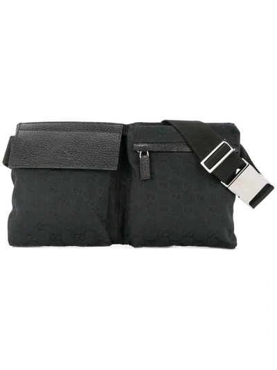 Shop Gucci Vintage Gg Pattern Waist Belt Bag - Black
