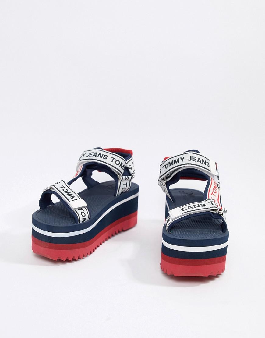tommy jeans flatform sandals