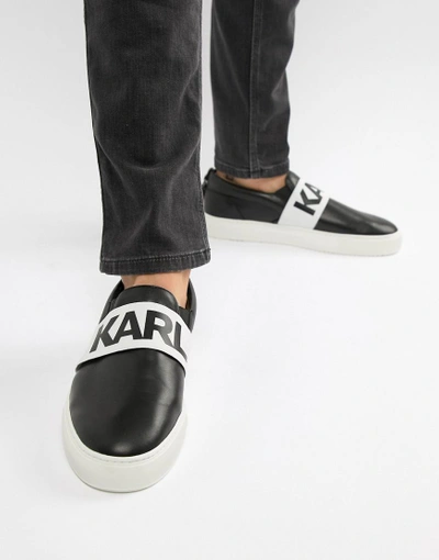 Shop Karl Lagerfeld Kupsole Band Slip On Sneakers In Black - Black
