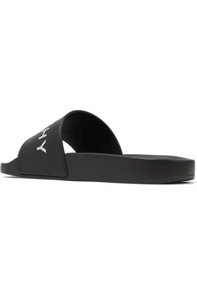 Shop Givenchy Logo-print Rubber Slides In Black