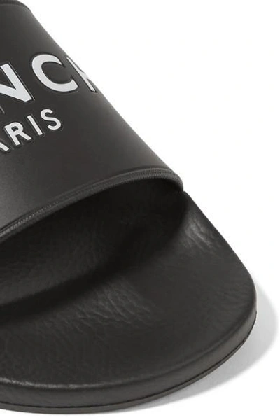 Shop Givenchy Logo-print Rubber Slides In Black