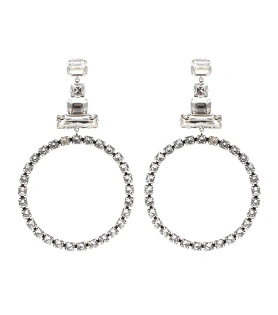 Shop Isabel Marant Crystal-embellished Hoop Earrings In Silver