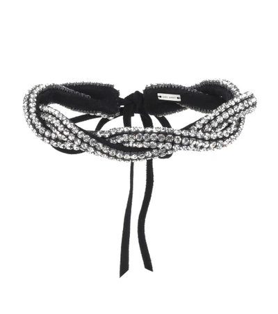 Shop Isabel Marant Embellished Suede Choker In Black